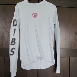 Blue and Black Long Sleeve Tees Casual Cotton